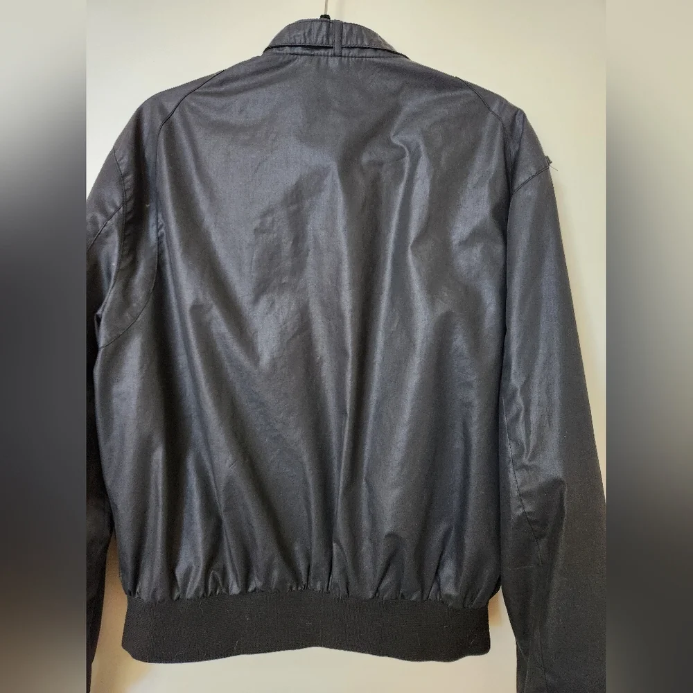 Vintage Members Only Men's Black Bomber Jacket Size 46 